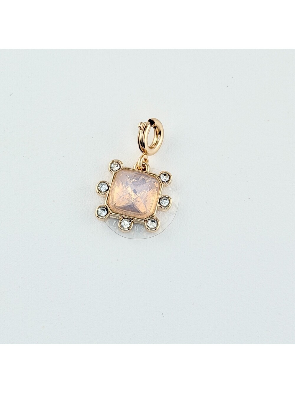 Bomb Party Charm - Pink Moonstone on Yellow Gold Plating